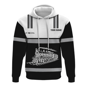 Railspirit Custom Name Norfolk Southern Railway Hoodie Eat Train Sleep Repeat Printed Train Zip Hoodie