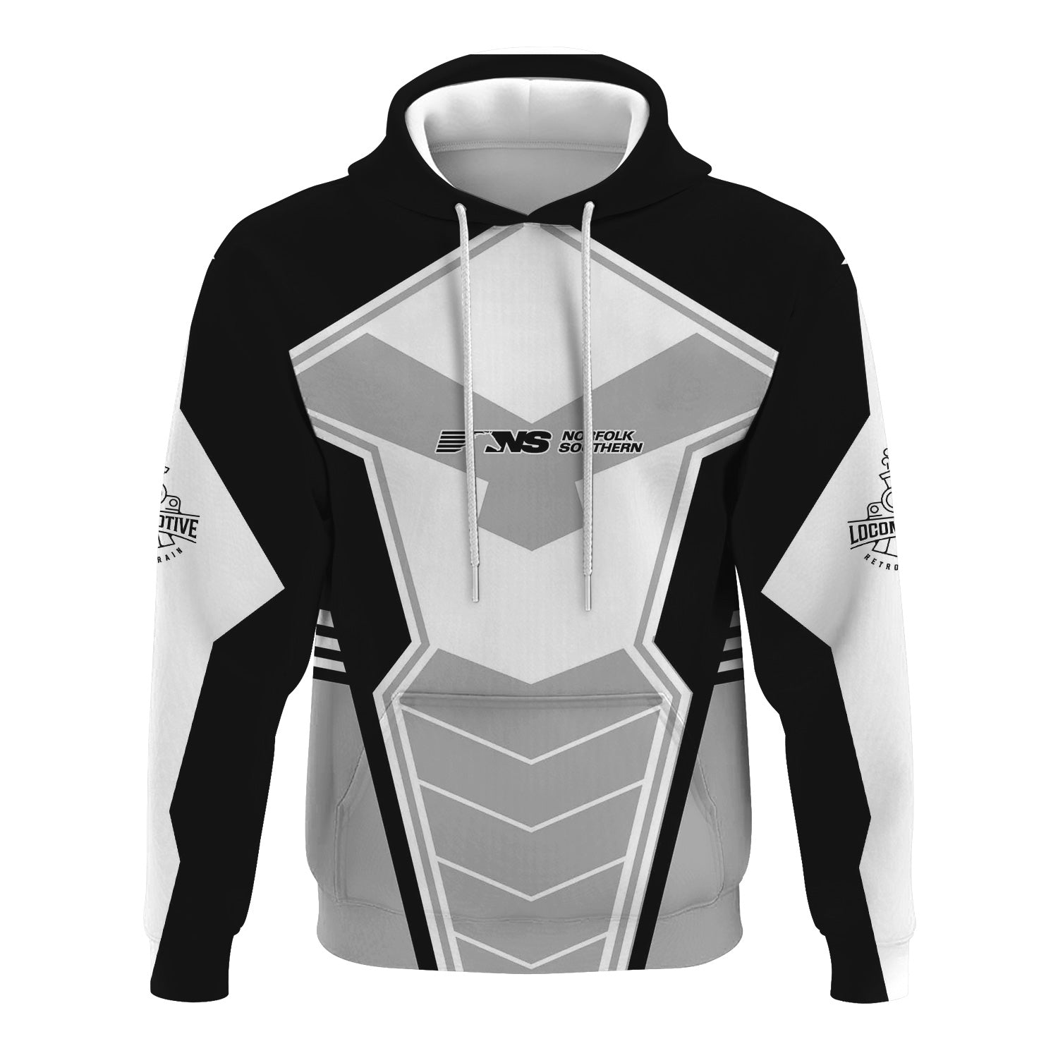 Railspirit Personalized Norfolk Southern Railway Hoodie Engine-Inspired Style Train Zip Up Hoodie for Railroad Fanatic