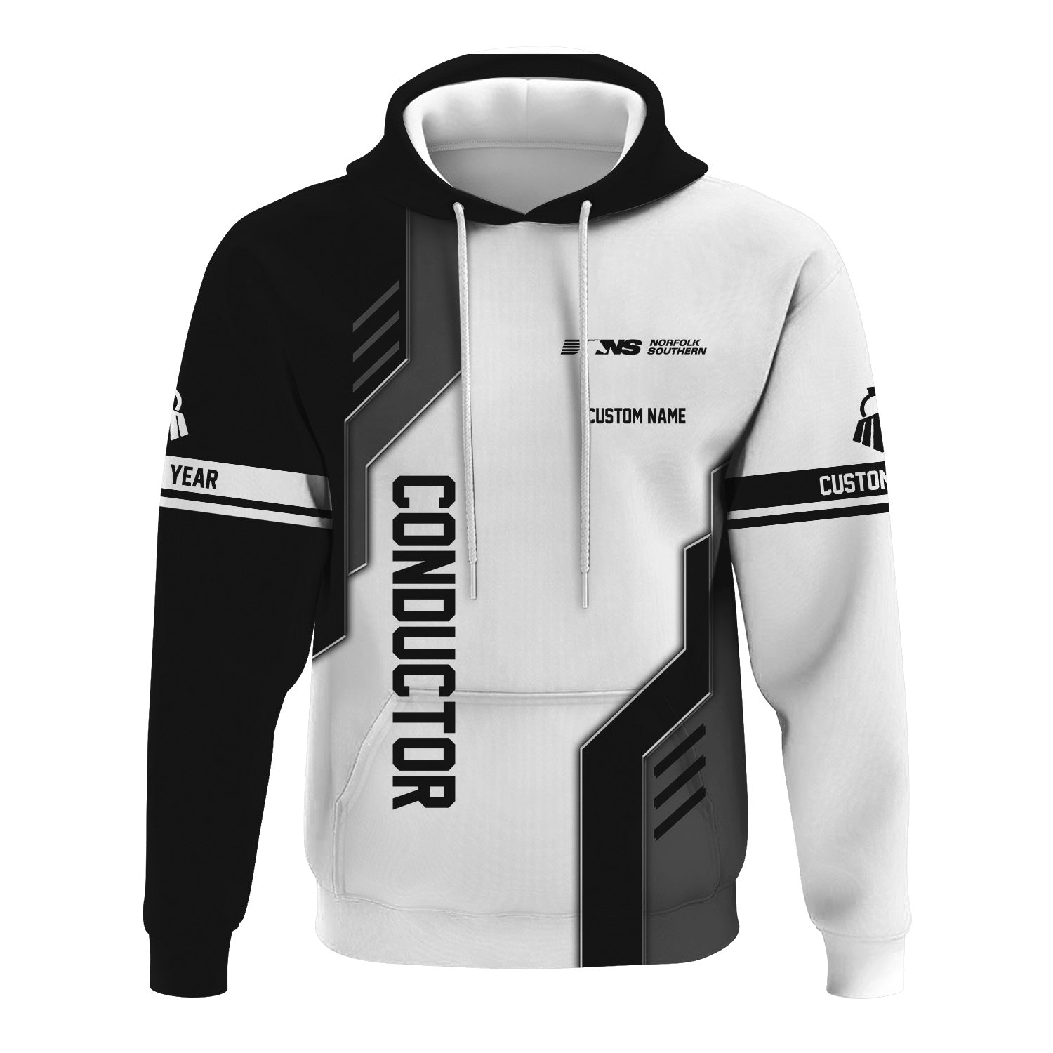 Railspirit Personalized Norfolk Southern Railway Hoodie Unique Railway Style with Custom Job Train Zip Up Hoodie