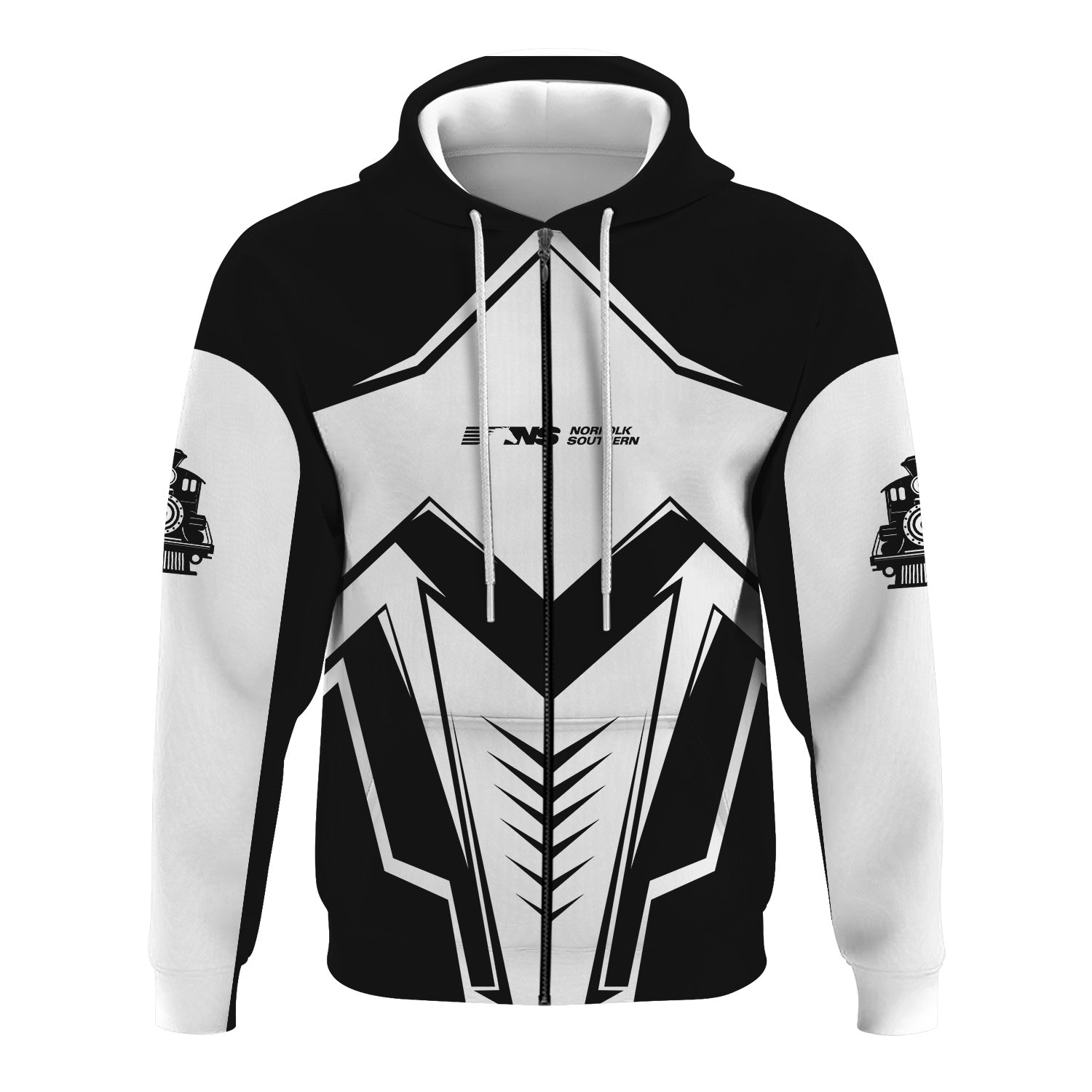 Railspirit Personalized Norfolk Southern Railway Hoodie Railway Trainspotter Style Zip Up Hoodie Gift Idea For Foamers