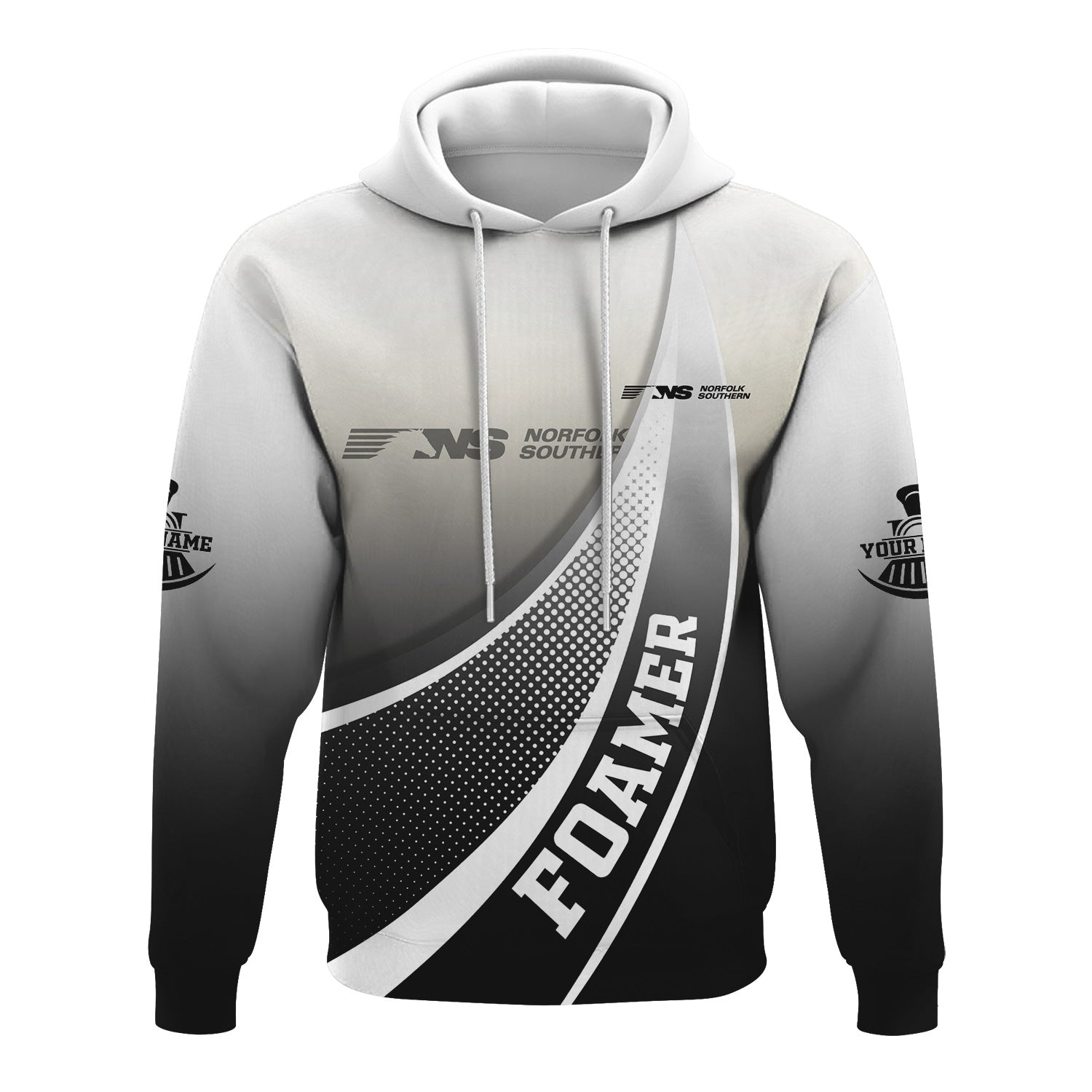 Railspirit Personalized Norfolk Southern Railway Hoodie Railway-Themed Style Zip Up Hoodie Gift Idea For Trainspotter