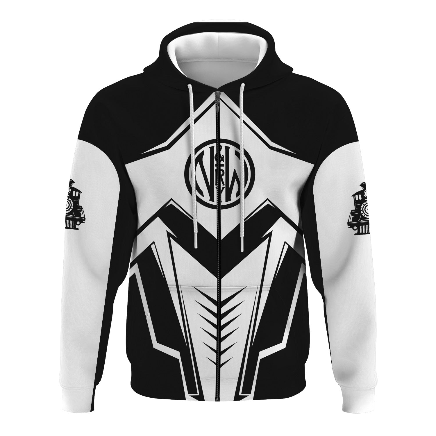 Railspirit Personalized Norfolk and Western Railway Hoodie Railway Trainspotter Style N&W Zip Up Hoodie Gift Idea For Foamers