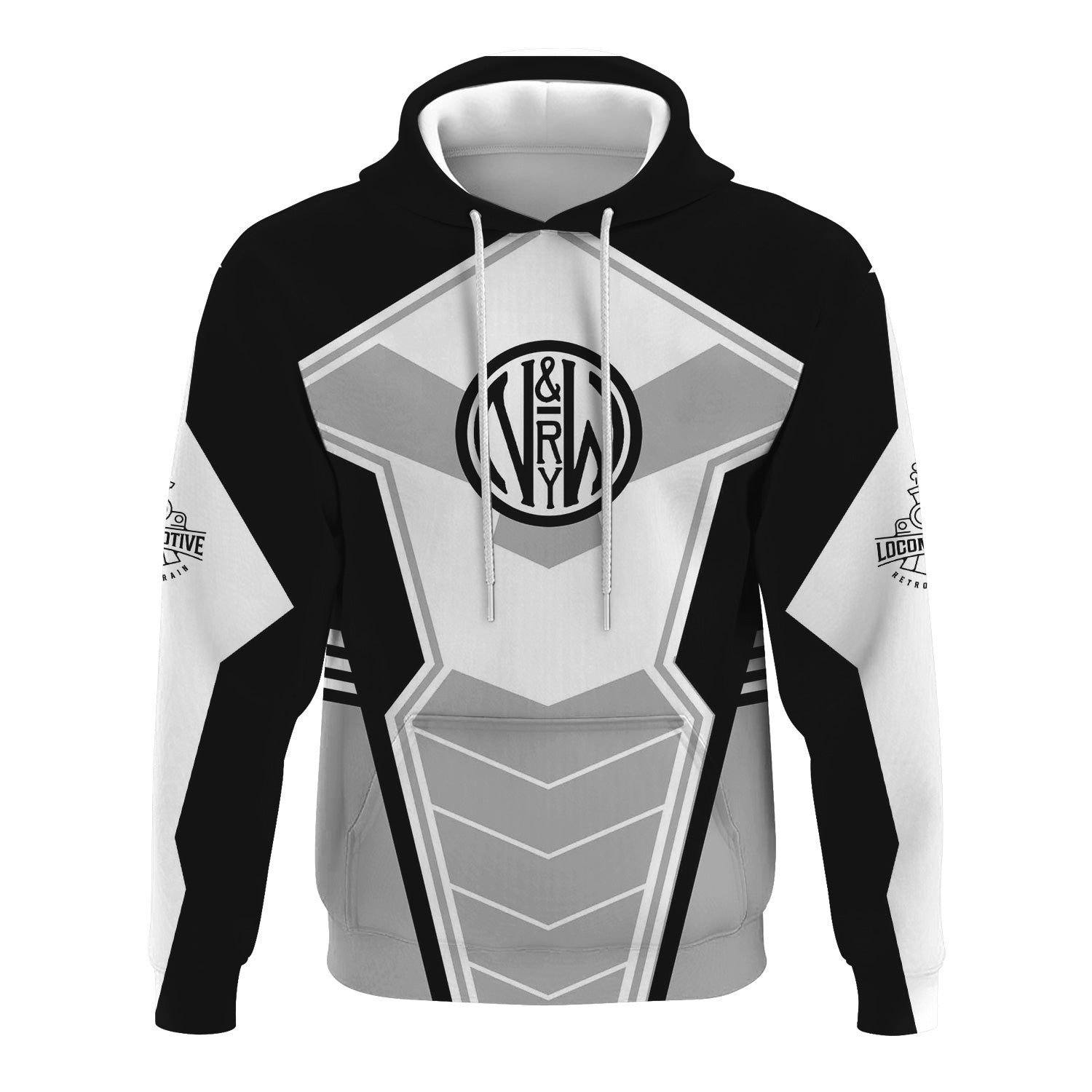 Railspirit Personalized Norfolk and Western Railway Hoodie Engine-Inspired Style N&W Train Zip Up Hoodie for Railroad Fanatic