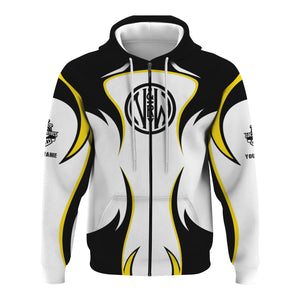 Railspirit Personalized Norfolk and Western Railway Hoodie Distinctive Flame Style N&W Zip Up Hoodie For Steam Engine Addict