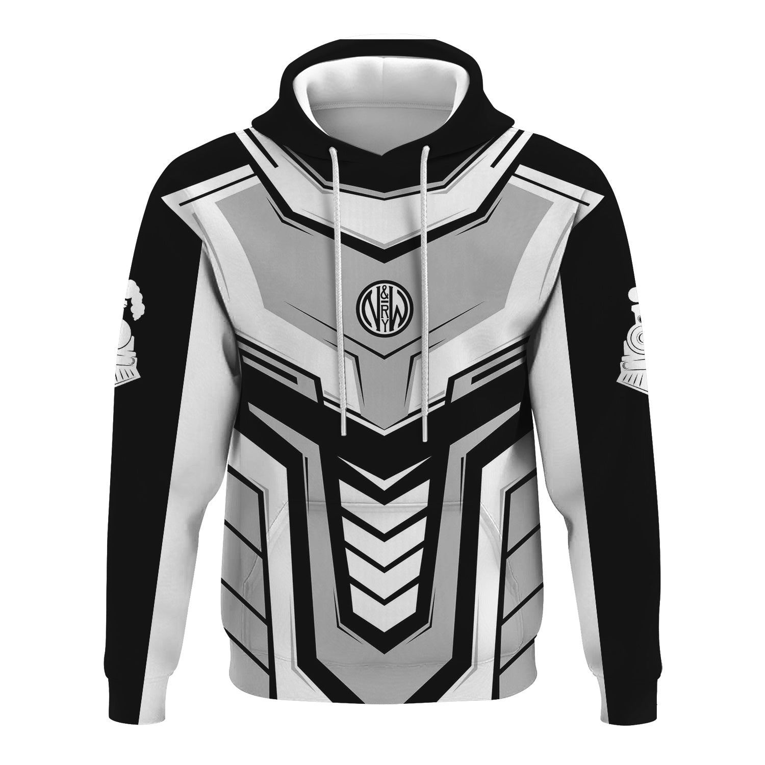 Railspirit Personalized Norfolk and Western Railway Hoodie Armor-Inspired Design N&W Train Zip Up Hoodie All Over Print