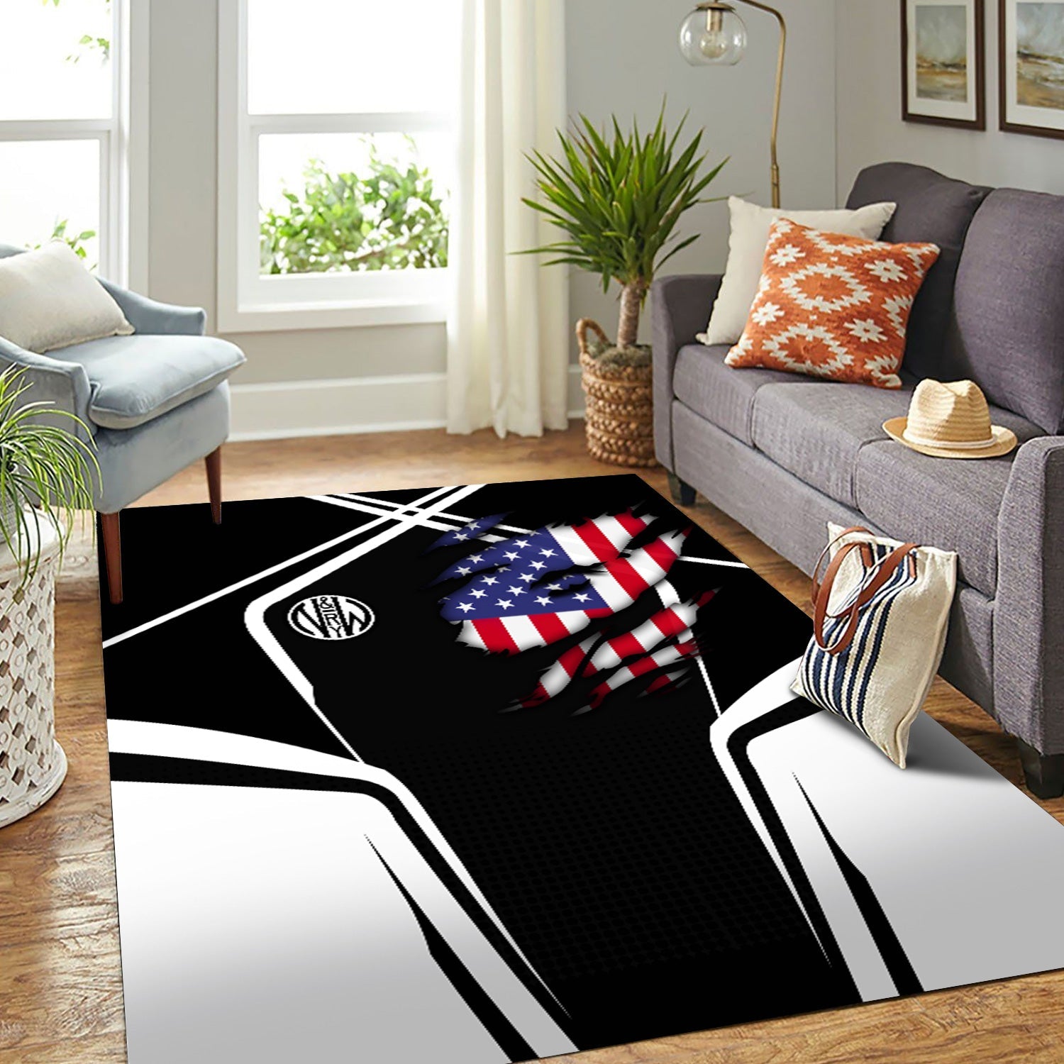 Railspirit Personalized Norfolk and Western Railway Area Rug American Eagle Vintage Train N&W Rug
