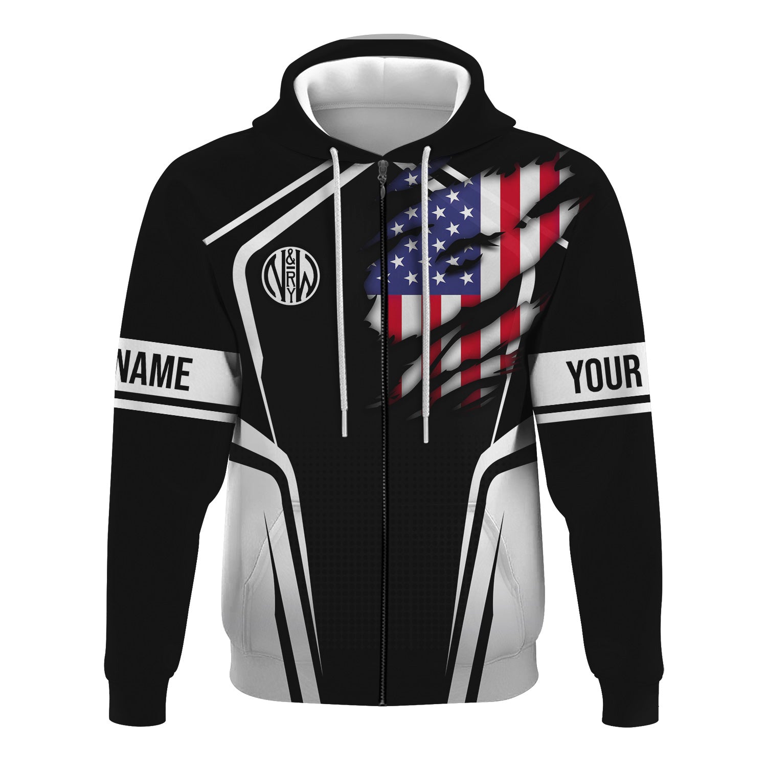 Railspirit Personalized Norfolk and Western Railway Hoodie American Eagle Vintage Train N&W Zip Up Hoodie