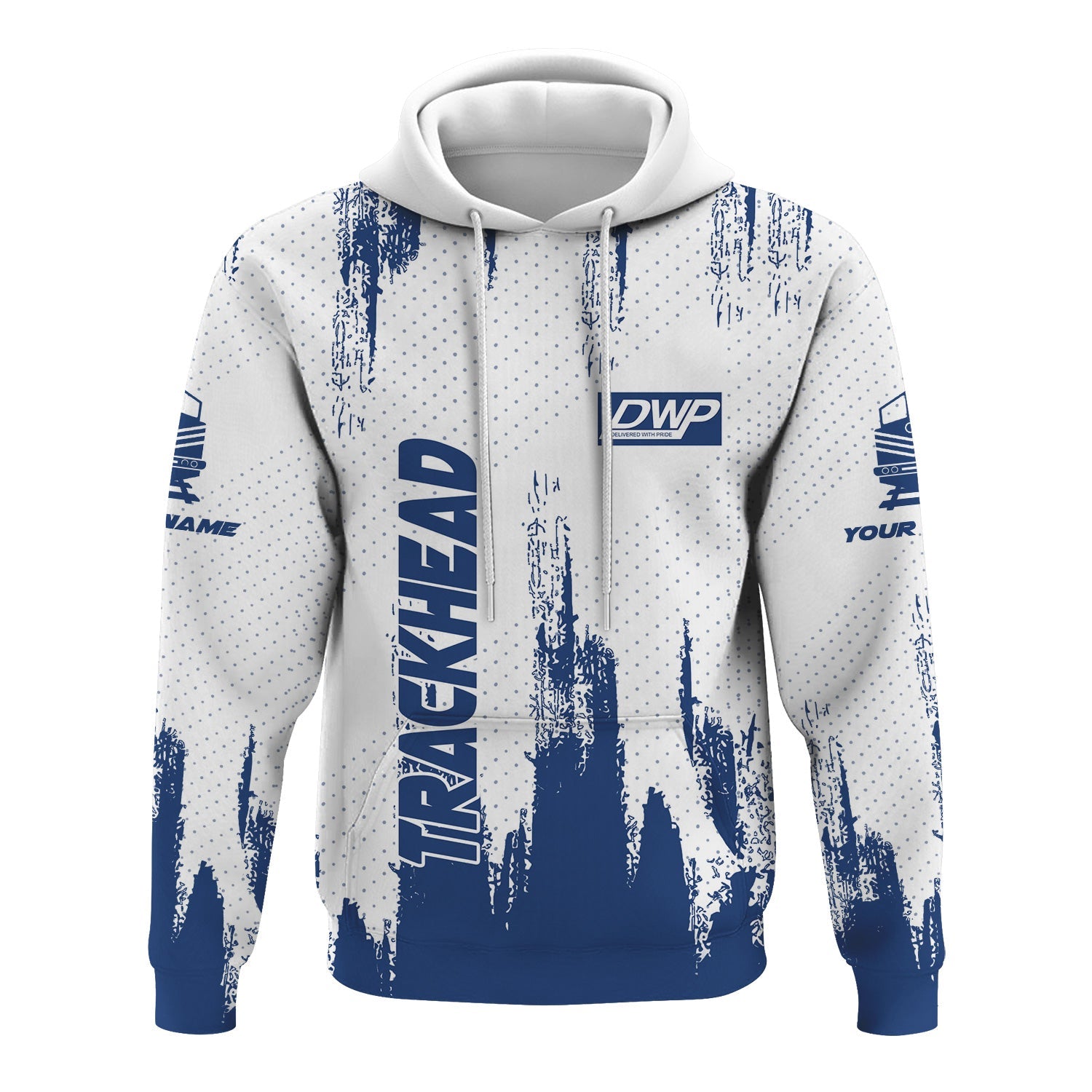Railspirit Personalized Duluth, Winnipeg and Pacific Railway Hoodie Paint Impact Design Train Zip Up Hoodie for Trackhead