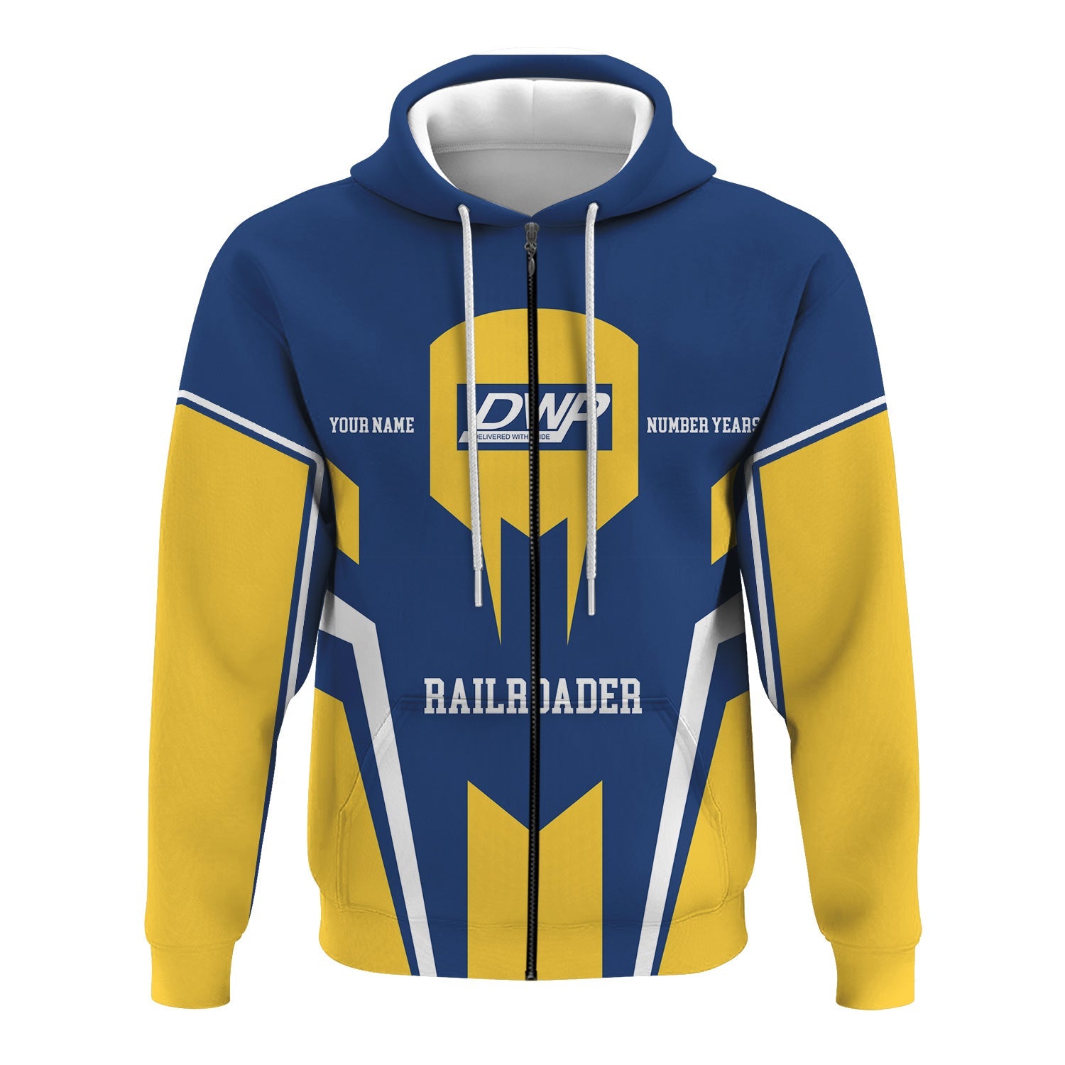 Railspirit Personalized Duluth, Winnipeg and Pacific Railway Hoodie Custom Year Railroader Zip Up Hoodie Gift Idea For Train Lover