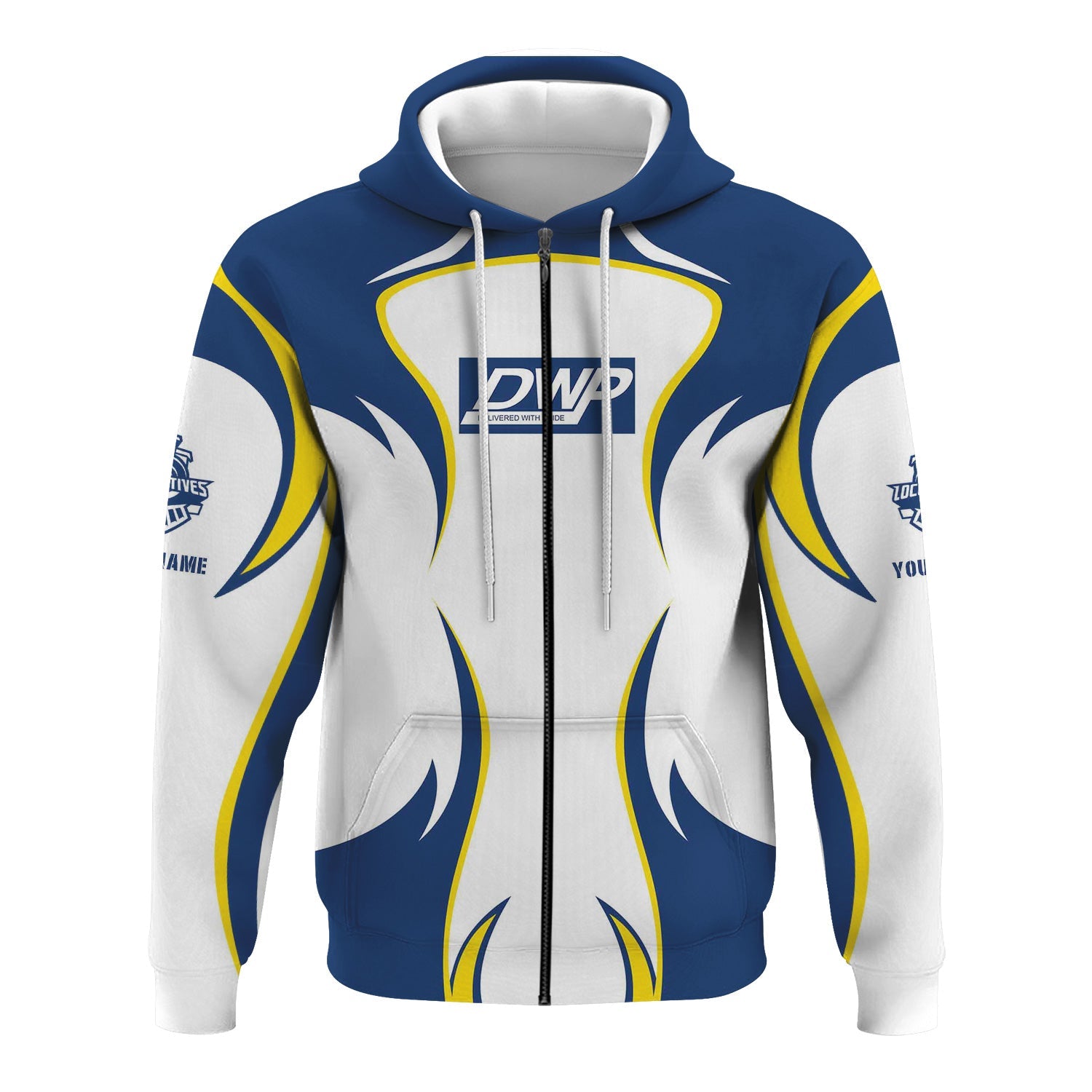 Railspirit Personalized Duluth, Winnipeg and Pacific Railway Hoodie Distinctive Flame Style Zip Up Hoodie For Steam Engine Addict