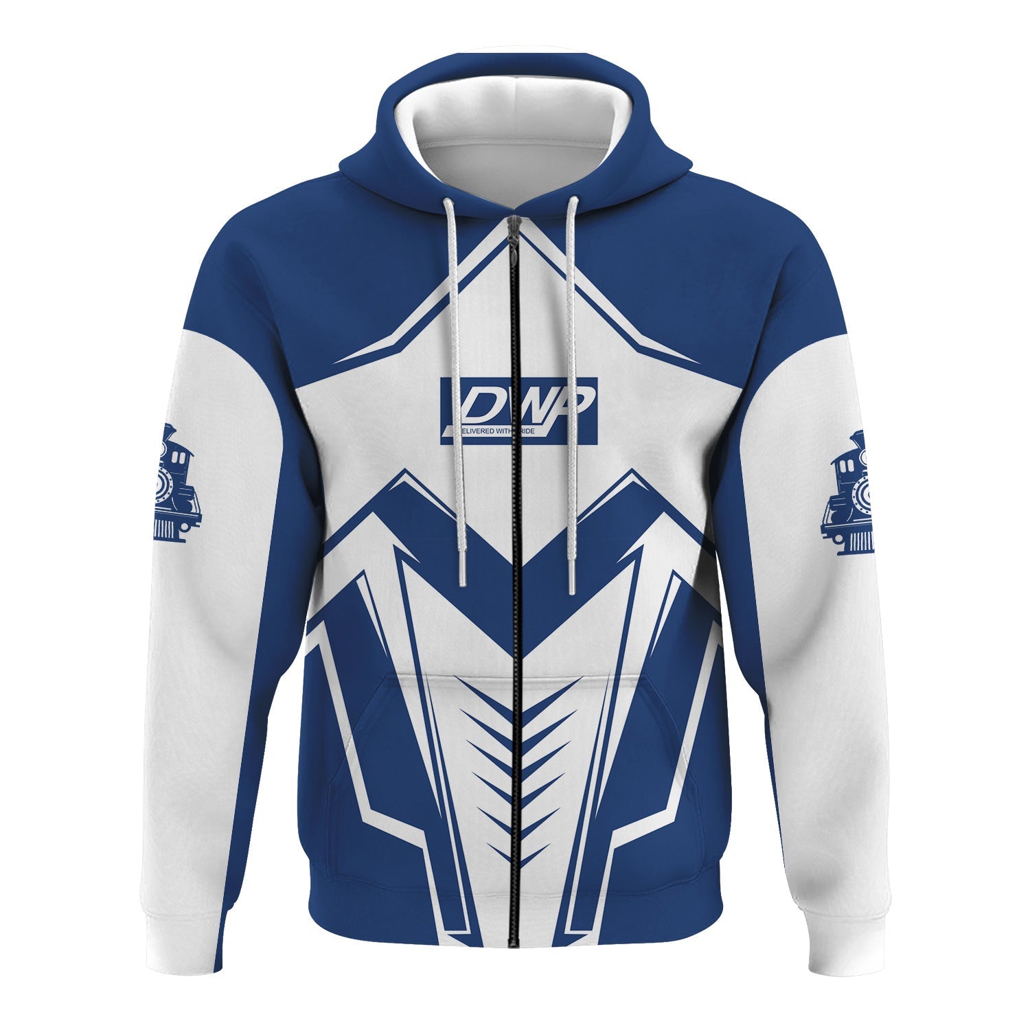 Railspirit Personalized Duluth, Winnipeg and Pacific Railway Hoodie Railway Trainspotter Style Zip Up Hoodie Gift Idea For Foamers