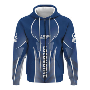 Railspirit Personalized Duluth, Winnipeg and Pacific Railway Hoodie Striking Line Style Train Zip Up Hoodie For Locomotive Lovers