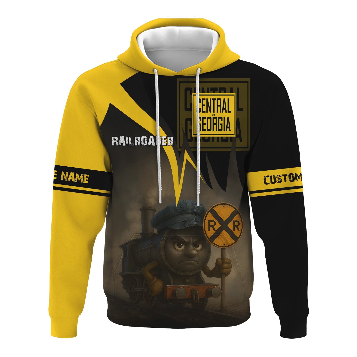 Railspirit Personalized Central of Georgia Railway Hoodie Angry Train Hoodie Gift Idea For Train Lover