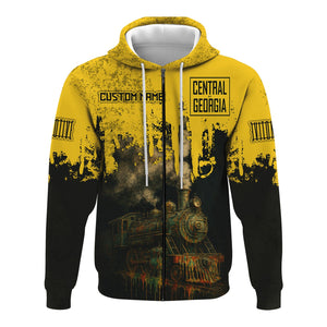 Railspirit Personalized Central of Georgia Railway Hoodie Vintage Train Art Style Zip Up Hoodie For Locomotive Fans