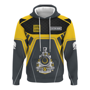 Railspirit Personalized Central of Georgia Railway Hoodie Steam Locomotive Engine Graphic Train Zip Up Hoodie All Over Print
