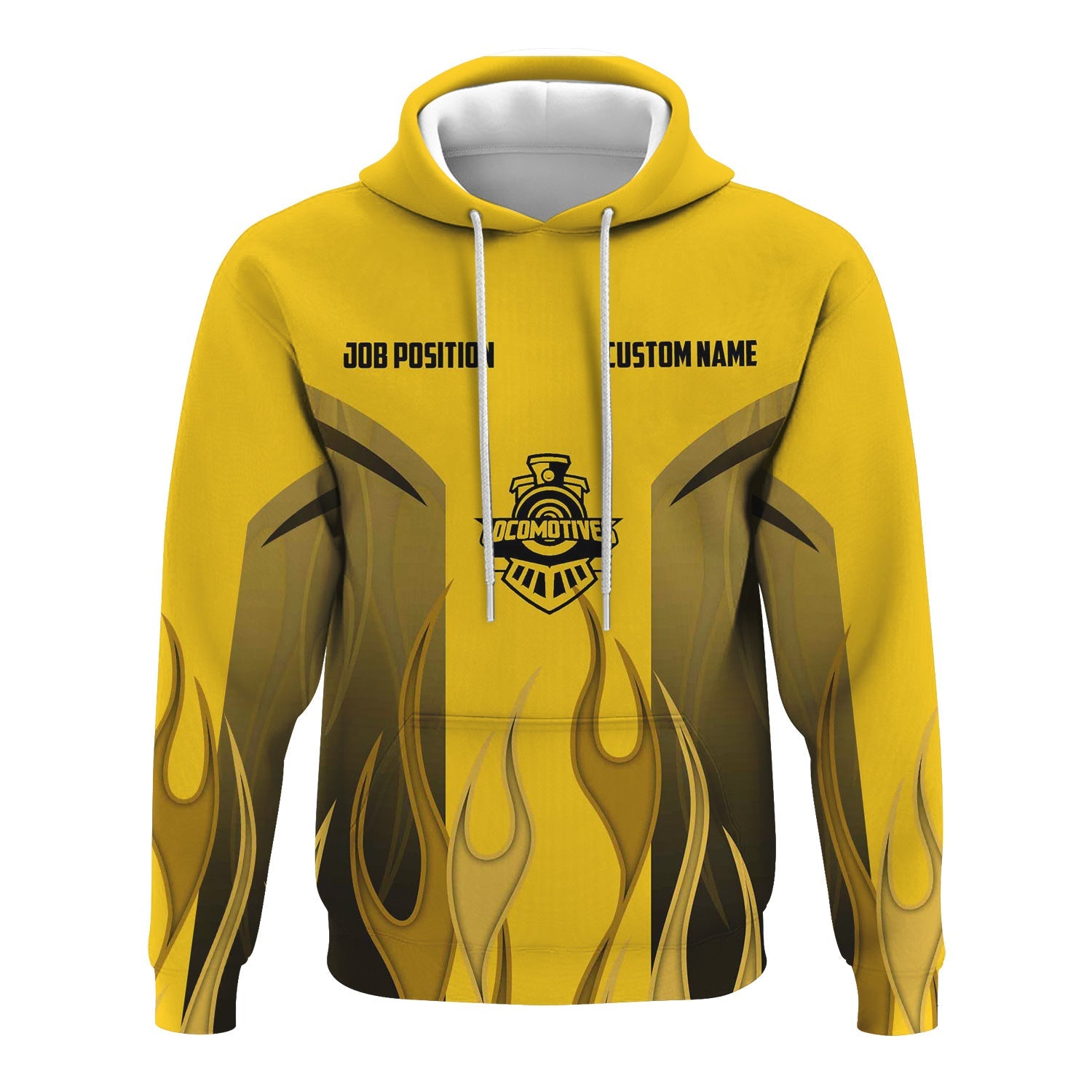 Railspirit Custom Name and Job Title Central of Georgia Railway Hoodie Flame Graphic Train Zip Up Hoodie