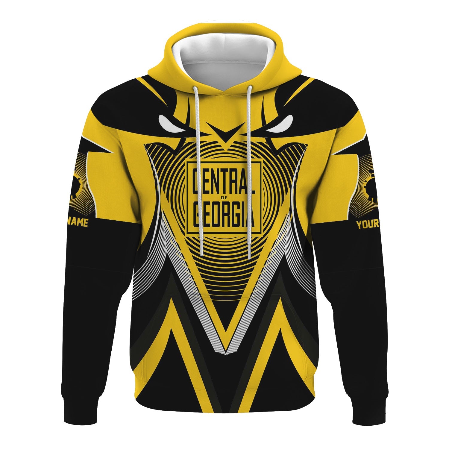 Railspirit Personalized Central of Georgia Railway Hoodie Vibrant Graphic Pattern Zip Up Hoodie For Train Enthusiasts