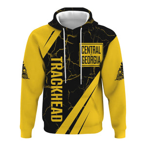 Railspirit Personalized Central of Georgia Railway Hoodie Crackle Texture Style Train Zip Up Hoodie For Trackhead