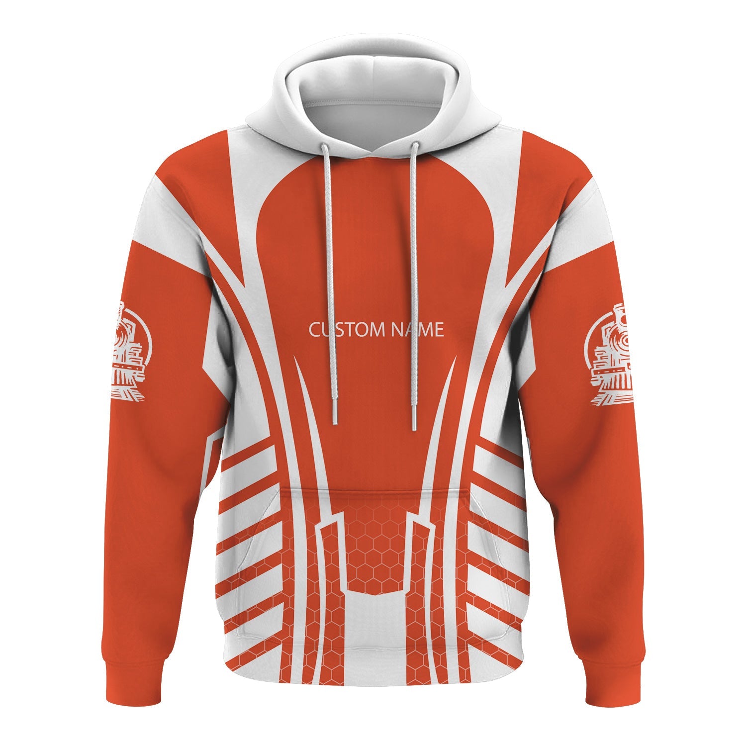 Railspirit Personalized Texas and Pacific Railway Hoodie Striped Railroad Style Train Zip Up Hoodie All Over Print