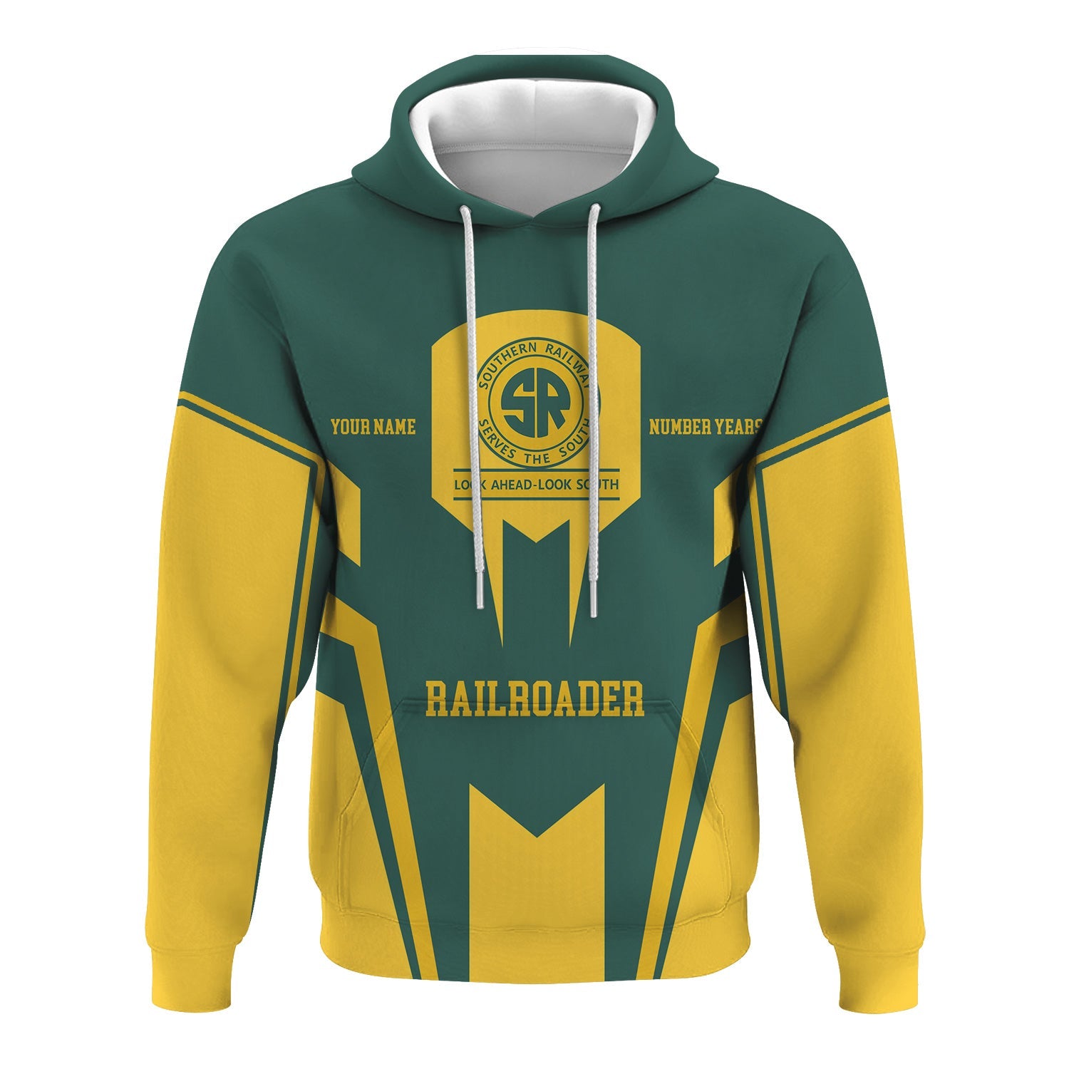 Railspirit Personalized Southern Railway U.S Hoodie Custom Year Railroader SOU Zip Up Hoodie Gift Idea For Train Lover