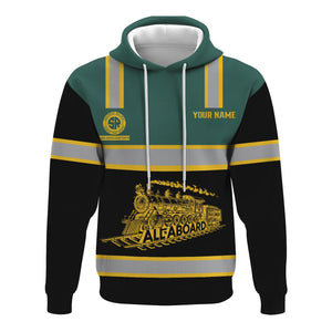 Railspirit Custom Name Southern Railway U.S Hoodie Eat Train Sleep Repeat SOU Printed Train Zip Hoodie