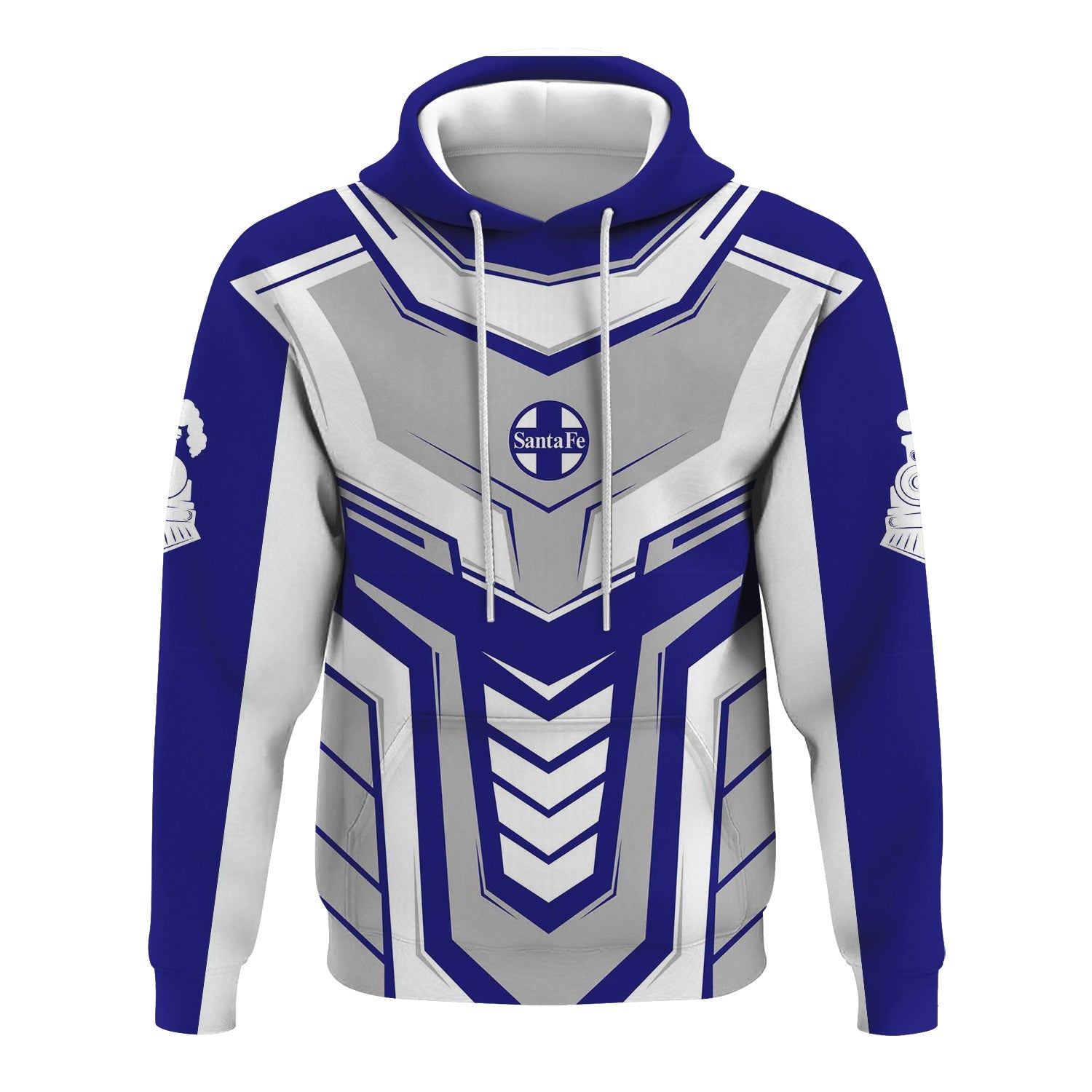 Railspirit Personalized Santa Fe ATSF Railway Hoodie Armor-Inspired Design Atchison, Topeka and Santa Fe Train Zip Up Hoodie All Over Print