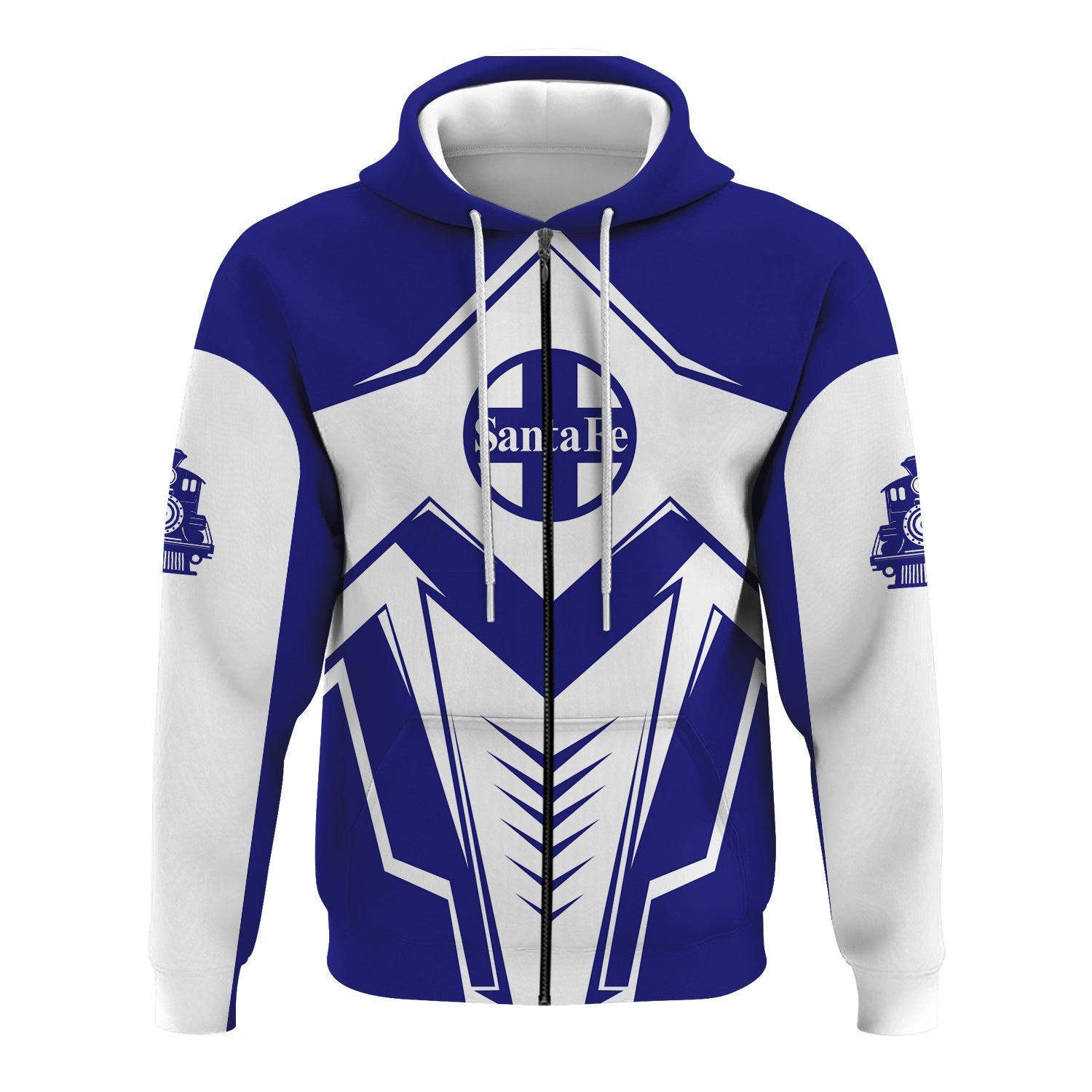 Railspirit Personalized Santa Fe Railway Hoodie Railway Trainspotter Style Atchison, Topeka and Santa Fe Railway Zip Up Hoodie Gift Idea For Foamers