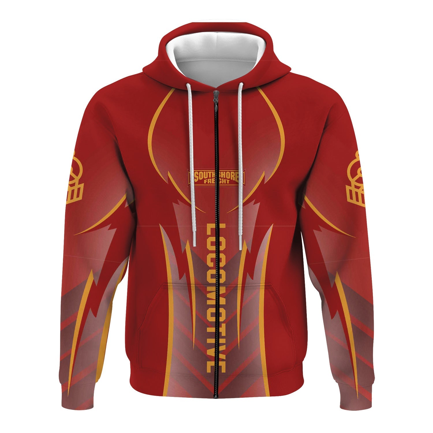 Railspirit Personalized Chicago South Shore and South Bend Railroad Hoodie Striking Line Style Train Zip Up Hoodie For Locomotive Lovers