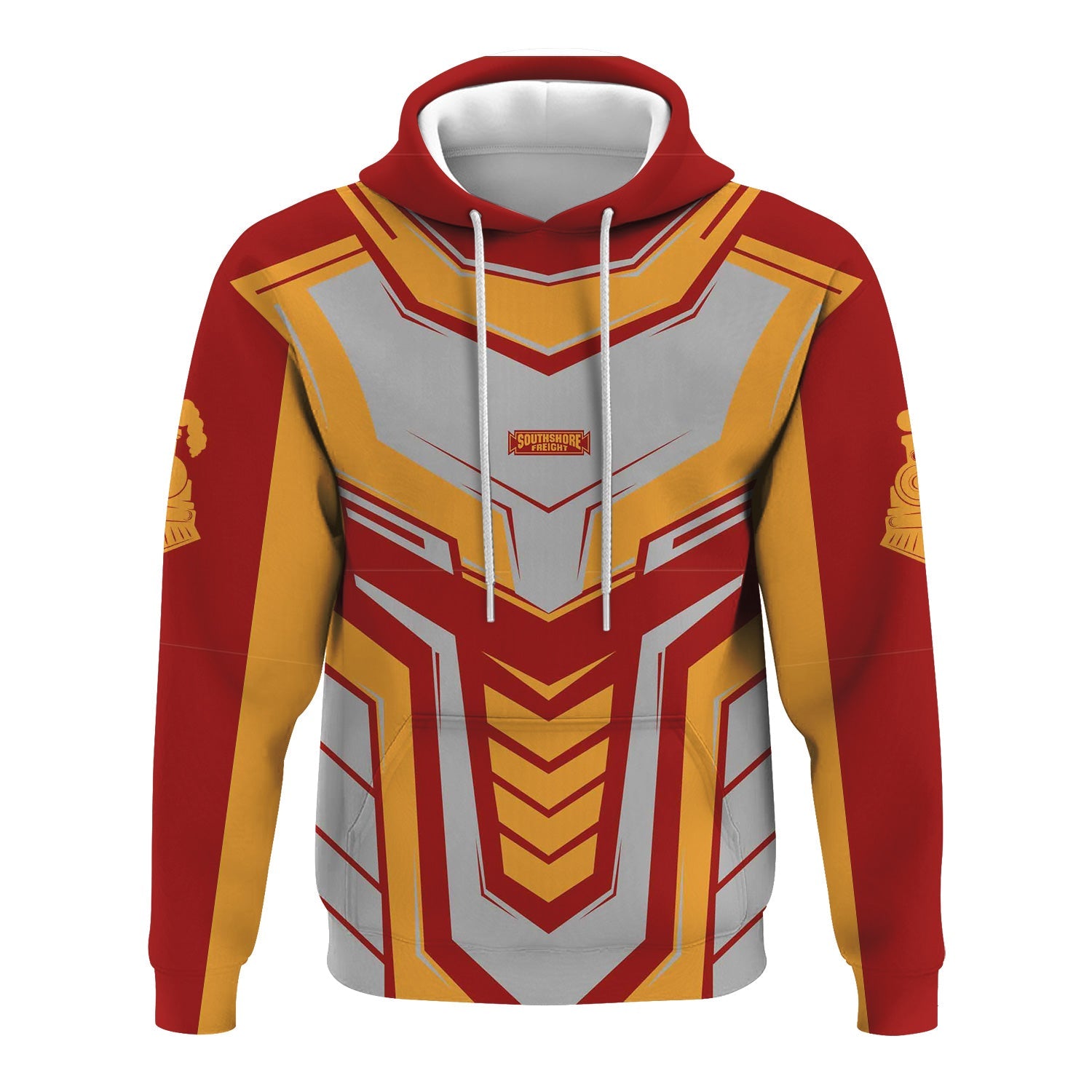 Railspirit Personalized Chicago South Shore and South Bend Railroad Hoodie Armor-Inspired Design Train Zip Up Hoodie All Over Print