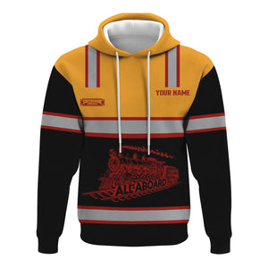 Railspirit Custom Name Chicago South Shore and South Bend Railroad Hoodie Eat Train Sleep Repeat Printed Train Zip Hoodie