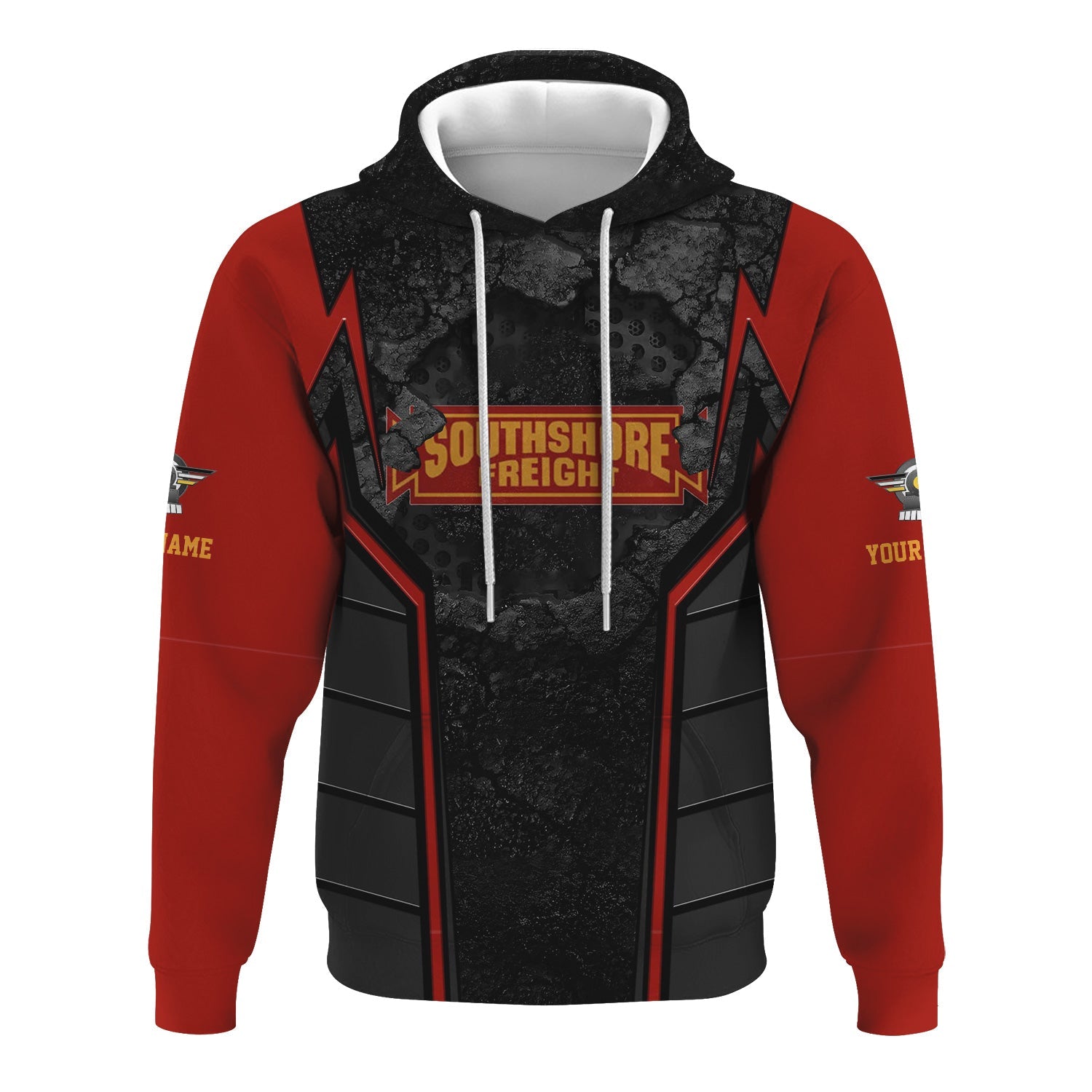 Railspirit Personalized Chicago South Shore and South Bend Railroad Hoodie Cracked Metal Design Train Zip Up Hoodie for Rail Enthusiasts