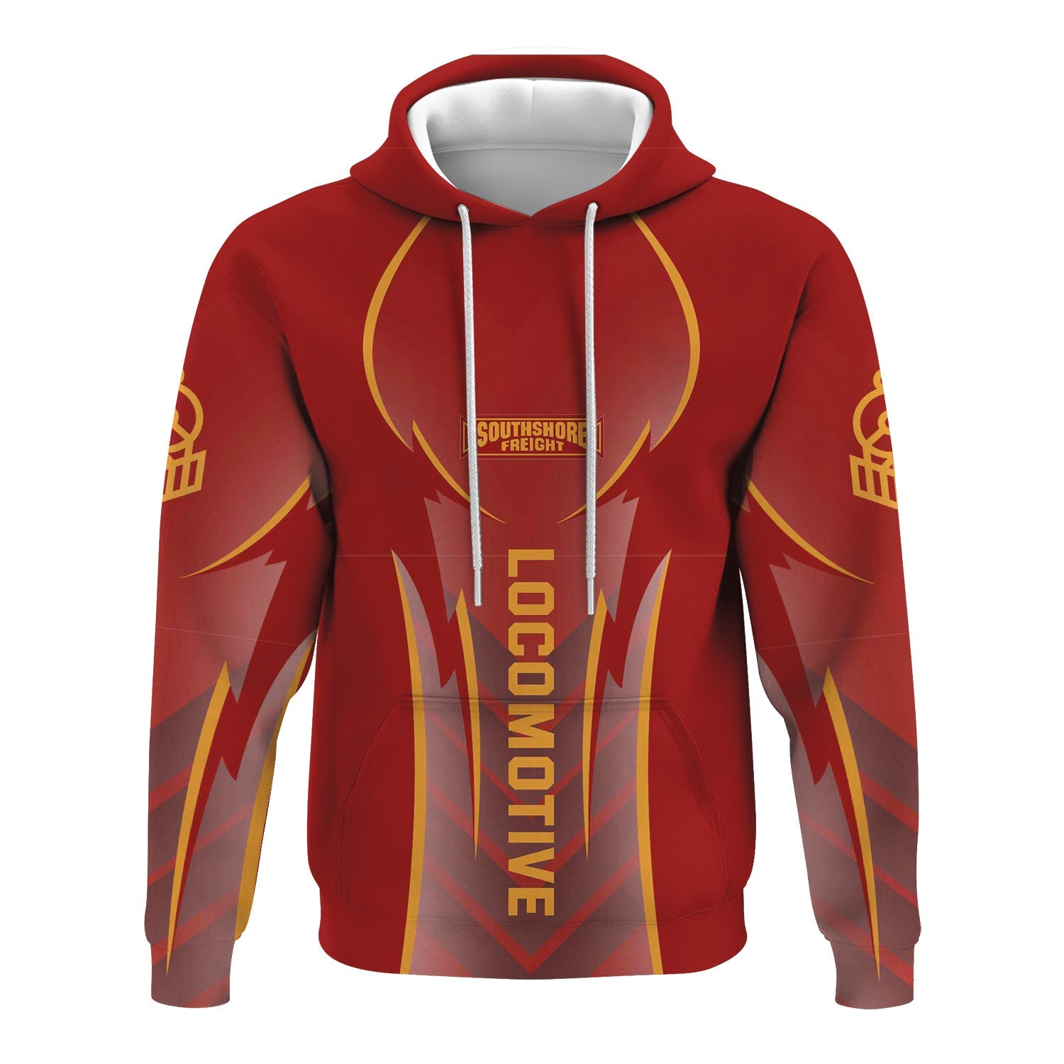 Railspirit Personalized Chicago South Shore and South Bend Railroad Hoodie Striking Line Style Train Zip Up Hoodie For Locomotive Lovers