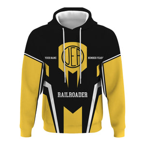 Railspirit Personalized Union Electric Railway Hoodie Custom Year Railroader Zip Up Hoodie Gift Idea For Train Lover