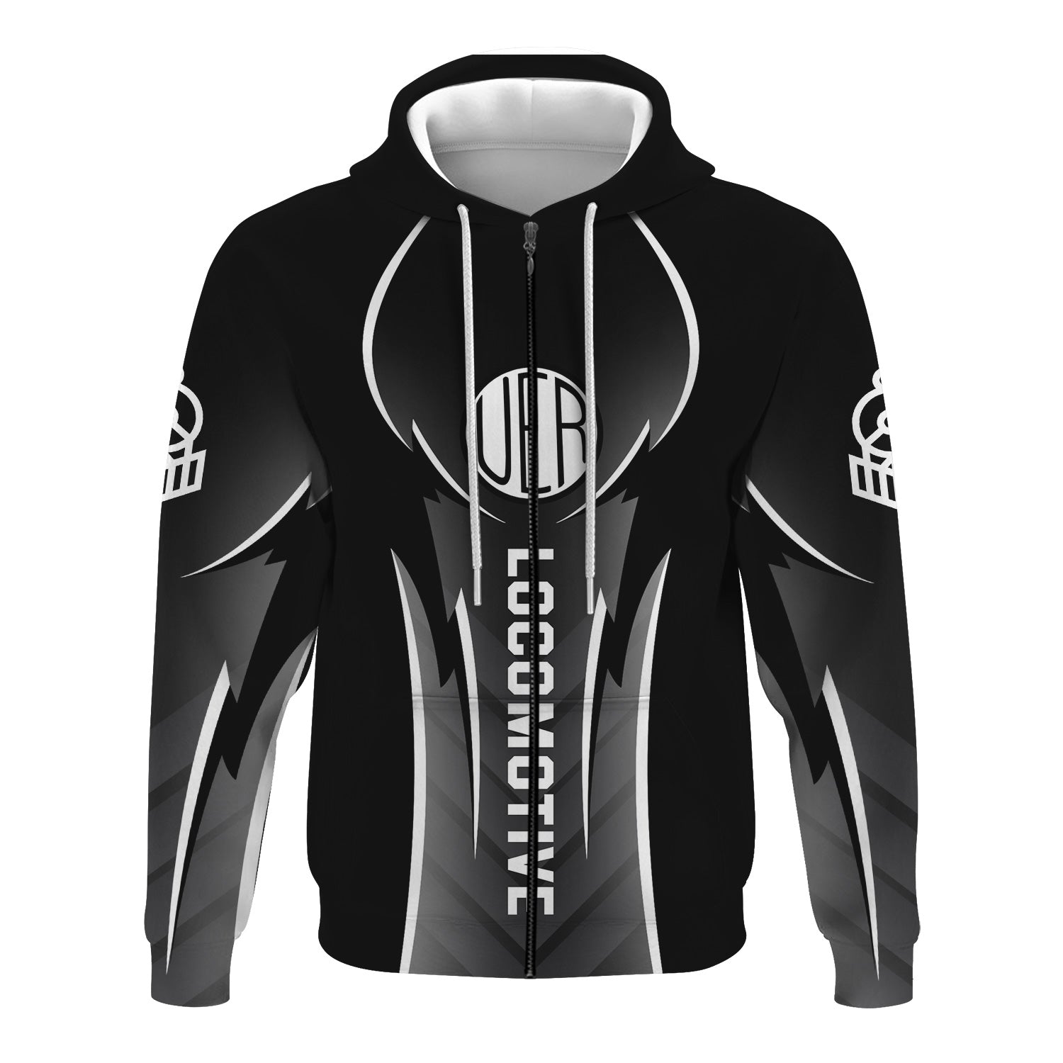 Railspirit Personalized Union Electric Railway Hoodie Striking Line Style Train Zip Up Hoodie For Locomotive Lovers