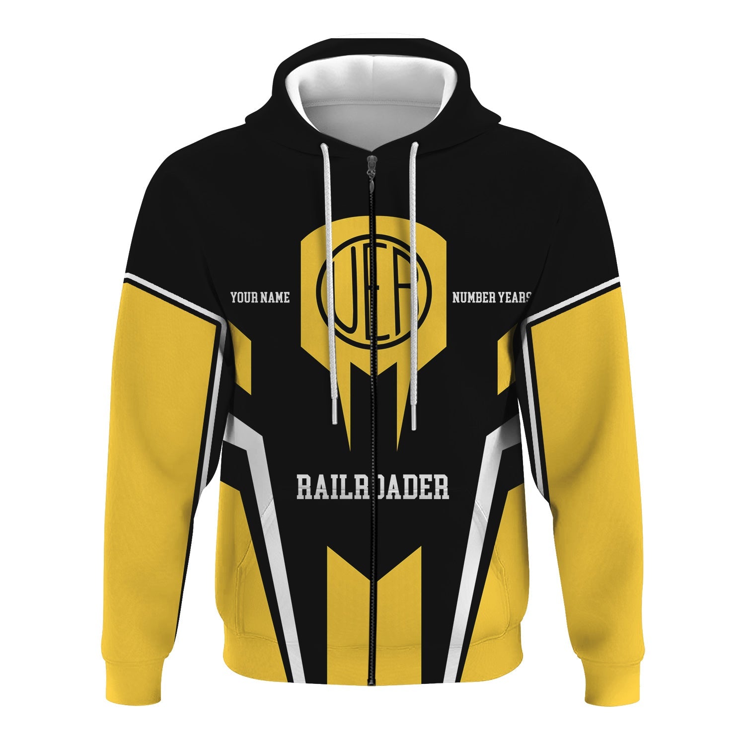 Railspirit Personalized Union Electric Railway Hoodie Custom Year Railroader Zip Up Hoodie Gift Idea For Train Lover