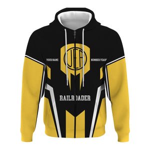 Railspirit Personalized Union Electric Railway Hoodie Custom Year Railroader Zip Up Hoodie Gift Idea For Train Lover
