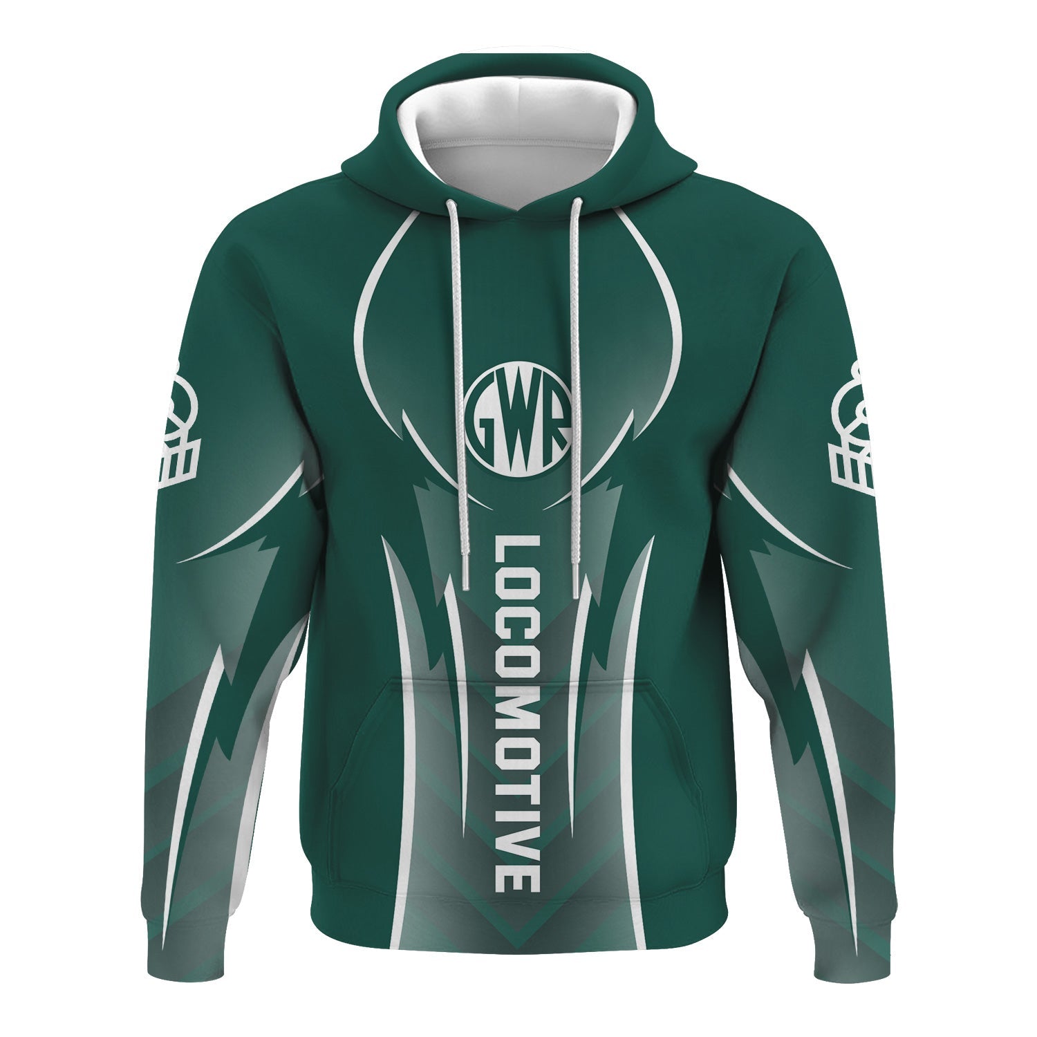 Railspirit Personalized Great Western Railway Hoodie Striking Line Style Train Zip Up Hoodie For Locomotive Lovers