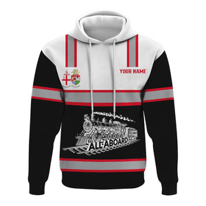 Railspirit Custom Name Great Western Railway Hoodie Eat Train Sleep Repeat Printed Train Zip Hoodie