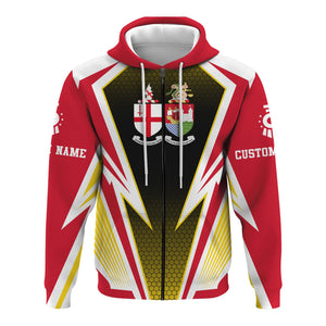 Railspirit Personalized Great Western Railway Hoodie Lightning Graphic Style Zip Up Hoodie Gift Idea For Train Lover