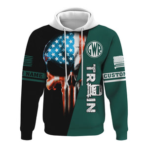 Railspirit Personalized Great Western Railway Hoodie Train Skull American Flag Zip Up Hoodie All Over Print