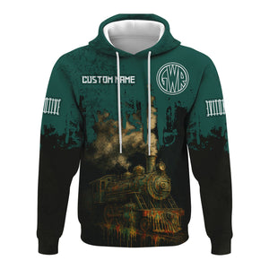 Railspirit Personalized Great Western Railway Hoodie Vintage Train Art Style Zip Up Hoodie For Locomotive Fans