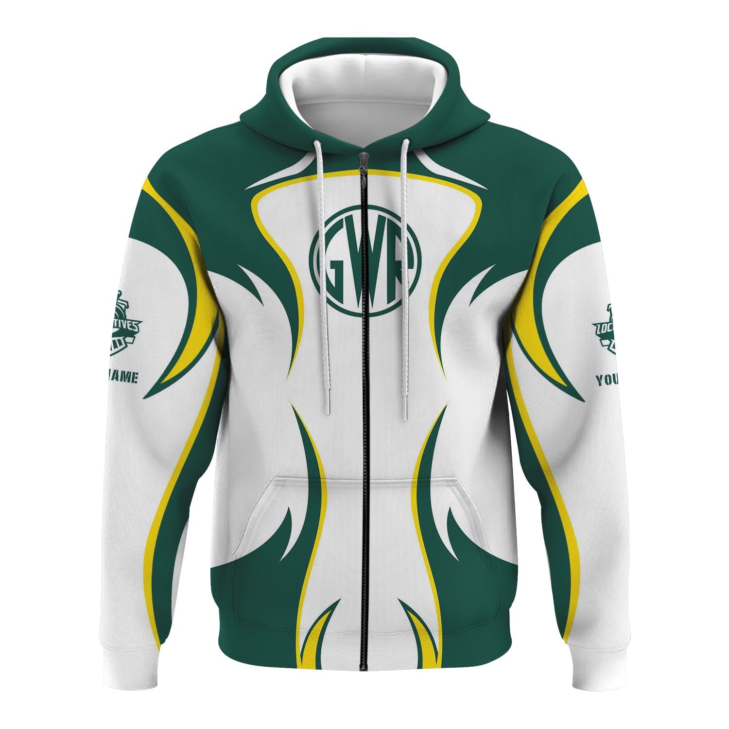 Railspirit Personalized Great Western Railway Hoodie Distinctive Flame Style Zip Up Hoodie For Steam Engine Addict