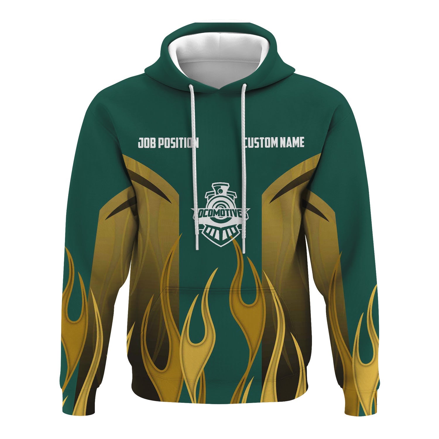 Railspirit Custom Name and Job Title Great Western Railway Hoodie Flame Graphic Train Zip Up Hoodie