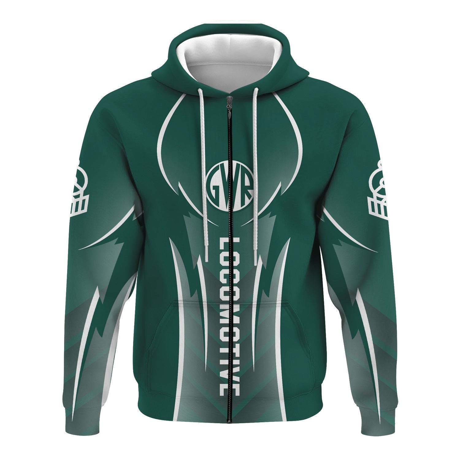 Railspirit Personalized Great Western Railway Hoodie Striking Line Style Train Zip Up Hoodie For Locomotive Lovers