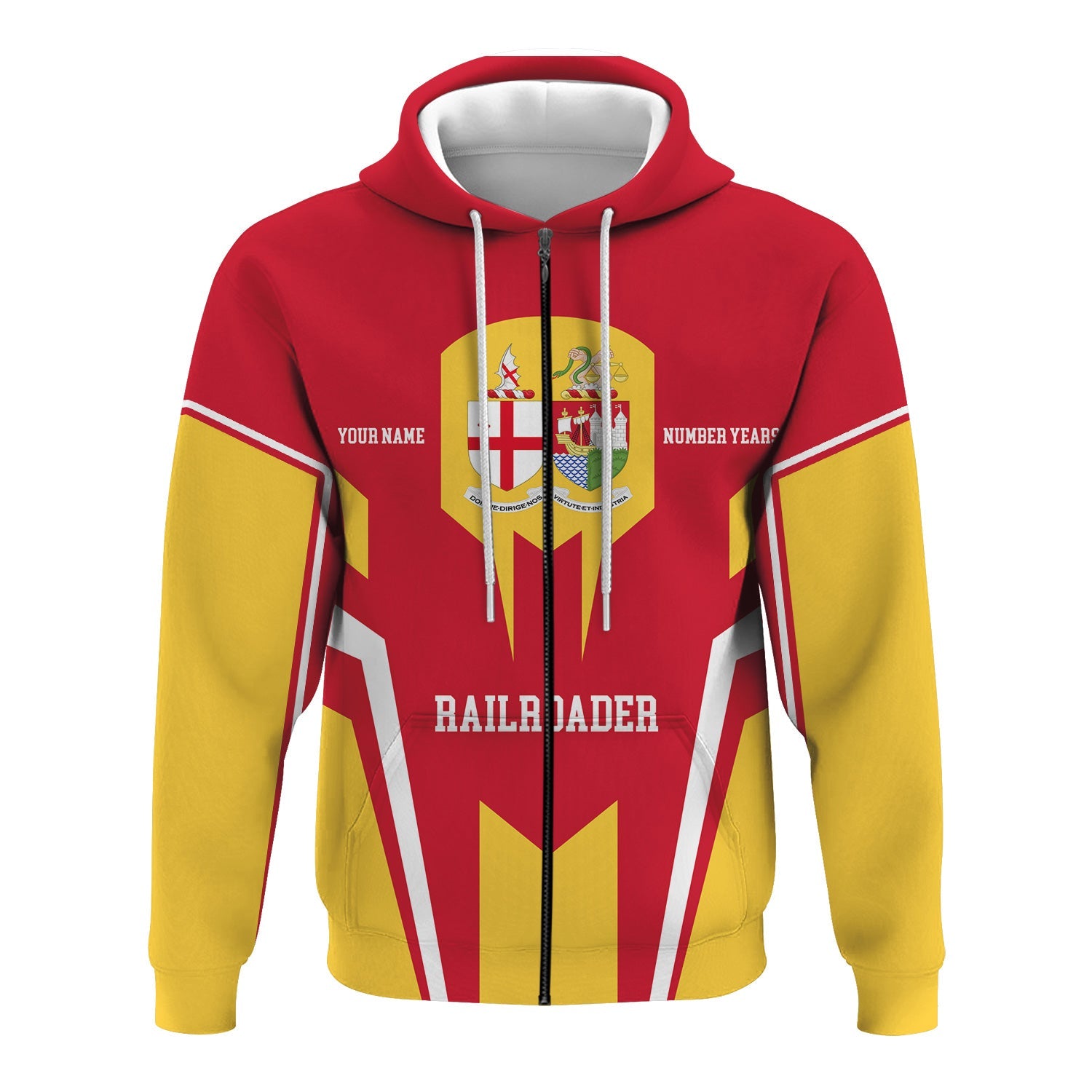 Railspirit Personalized Great Western Railway Hoodie Custom Year Railroader Zip Up Hoodie Gift Idea For Train Lover