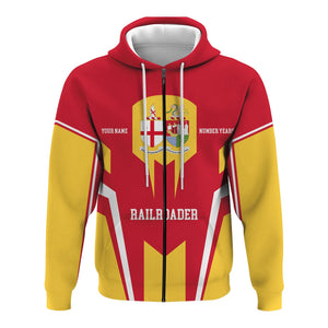 Railspirit Personalized Great Western Railway Hoodie Custom Year Railroader Zip Up Hoodie Gift Idea For Train Lover