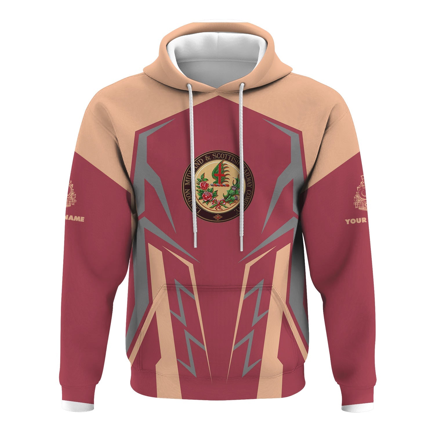 Railspirit Personalized London, Midland and Scottish Railway Hoodie Futuristic Design with Custom Job Train Zip Up Hoodie