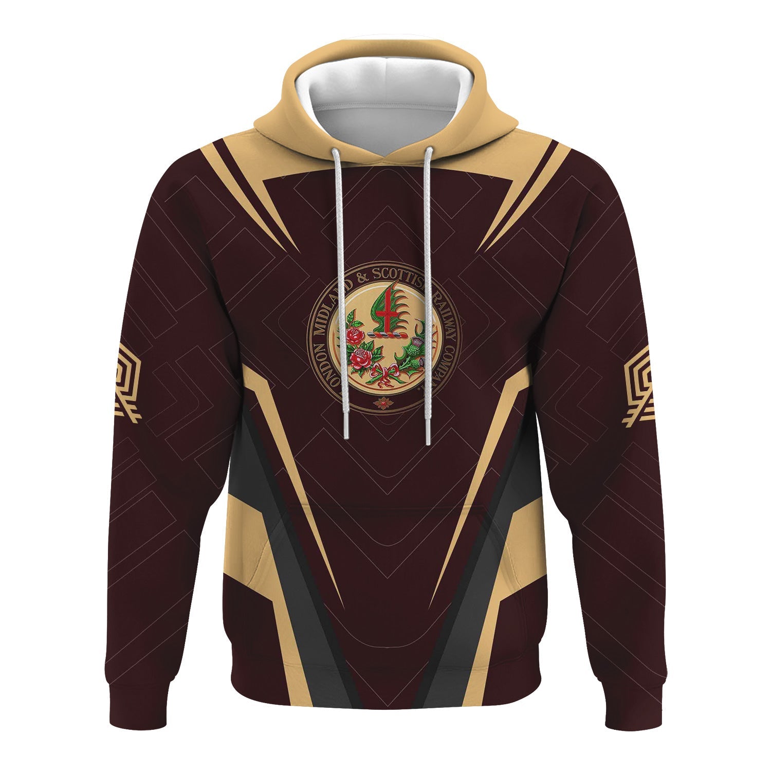 Railspirit Personalized London, Midland and Scottish Railway Hoodie Railway Inspired Apparel Train Zip Up Hoodie For Train Lovers