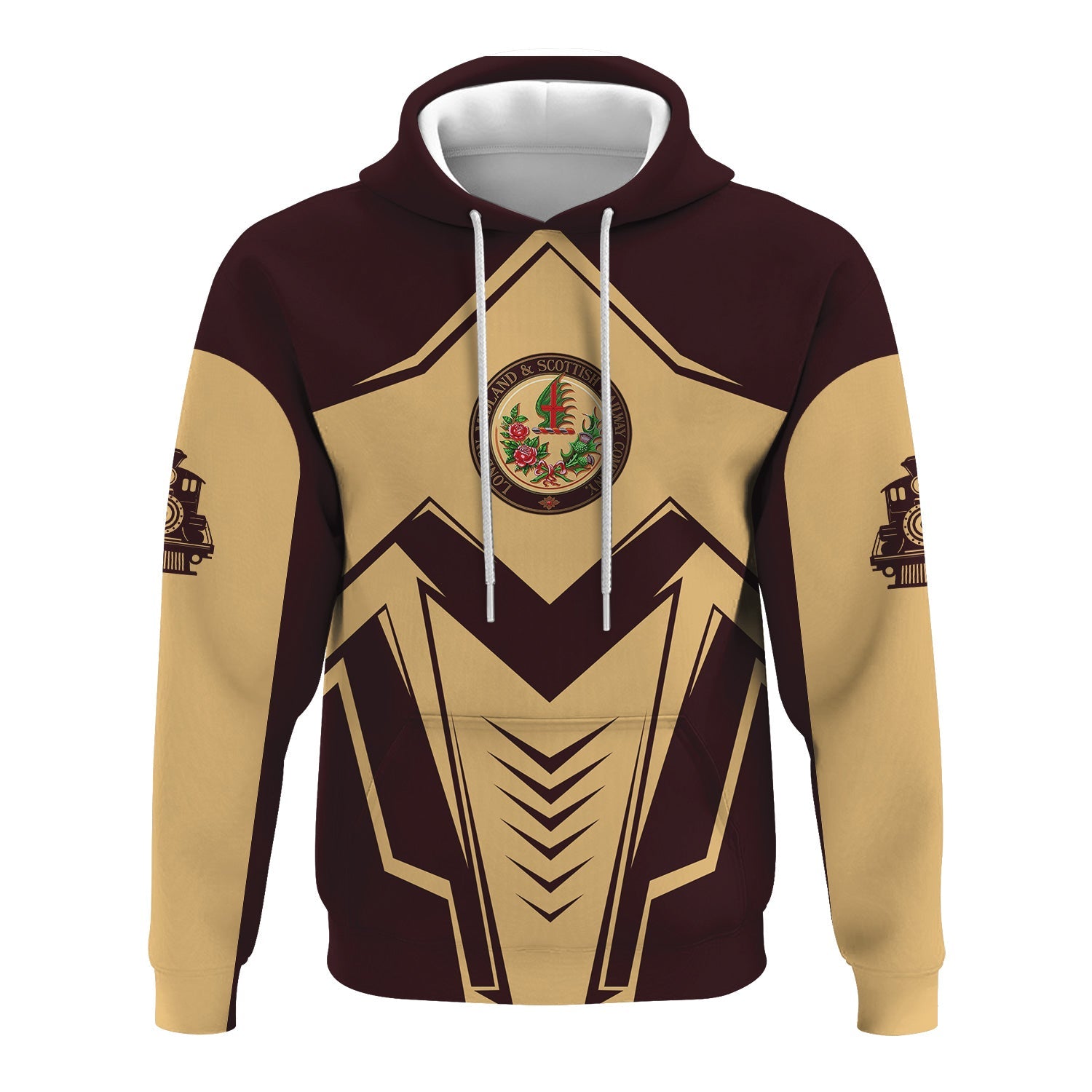 Railspirit Personalized London, Midland and Scottish Railway Hoodie Railway Trainspotter Style Zip Up Hoodie Gift Idea For Foamers