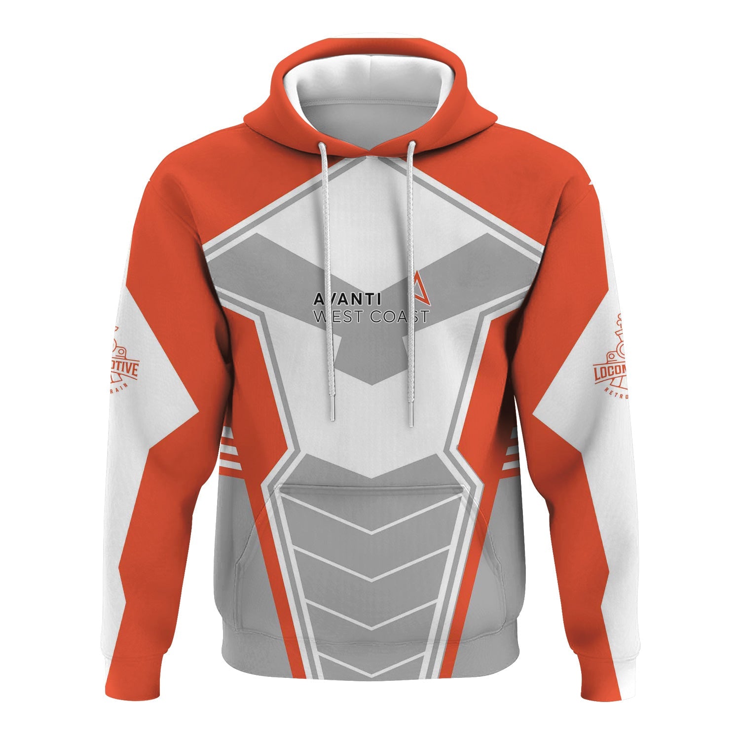Railspirit Personalized Avanti West Coast Hoodie Engine-Inspired Style Train Zip Up Hoodie for Railroad Fanatic